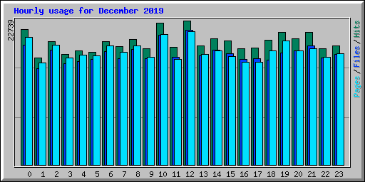 Hourly usage for December 2019