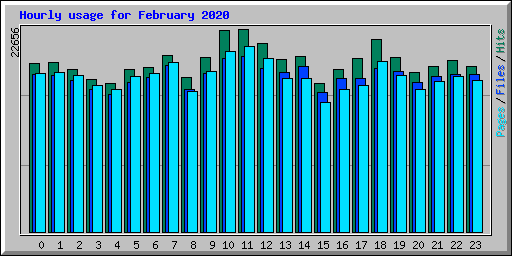 Hourly usage for February 2020