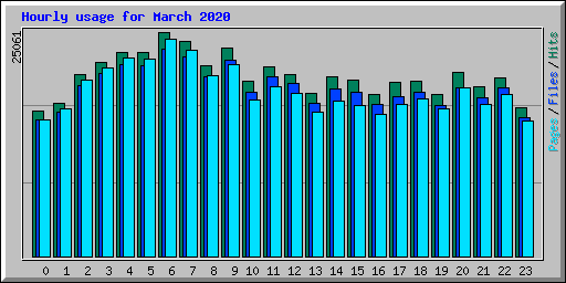 Hourly usage for March 2020